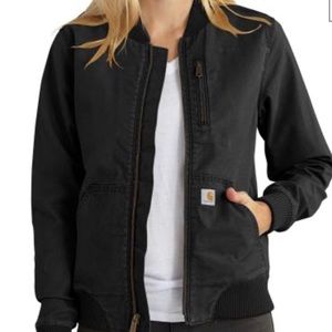 Carhartt women’s bomber jacket black canvas 12 14